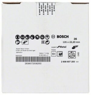 Brusni fiber disk R444, Expert for Metal Bosch 2608607250, Prečnik 125 mm; granulacija 36