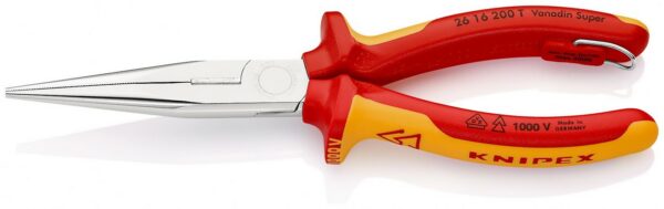 Knipex klešta špic prava 1000V VDE 200mm sa mogućnošću kačenja 26 16 200 T
