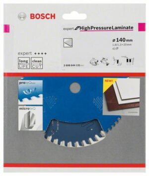 List kružne testere Expert for High Pressure Laminate Bosch 2608644131, 140 x 20 x 1,8 mm, 42