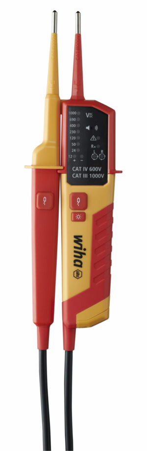 Wiha 45216 ispitivač napona, 12 - 1,000 V AC, CAT IV, 2x AAA baterije (1.5V, IEC LR03)