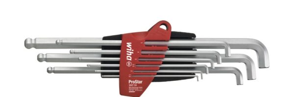 Wiha 35480 set imbusa u ProStar držaču, mat hromirani sa kuglom, sa kratkim osovinama, 9 delova, 1.5-10mm