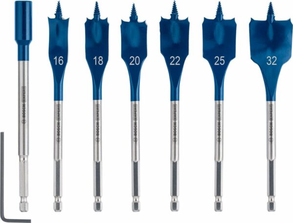 Bosch EXPERT Self Cut Speed 7-delni set pljosnatih burgija 16 / 18 / 20 / 22 / 25 / 32 x 152mm, 2608900334