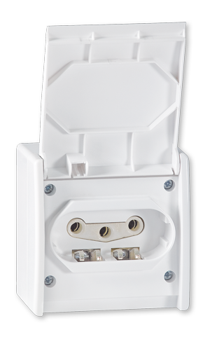 243.00 Priključnica tropolna POWER porcelanska IP44,bela