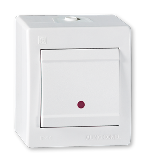 2511.00 Sklopka jednopolna POWER sa indikacijom10A 250V~ IP44, b