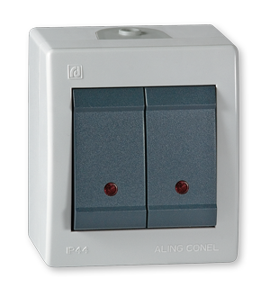 2521.1A Sklopka serijska POWER sa indikacijom10A 250V~ IP44, siv
