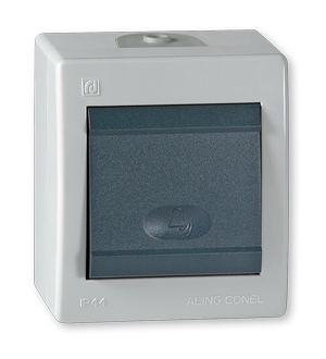 256.1A Taster sklopka za zvono POWER 10A 250V~ IP44, sivo /antr