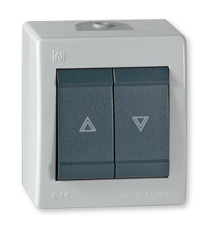 257.1A Taster sklopka za roletne POWER 10A 250V~ IP44, sivo /an