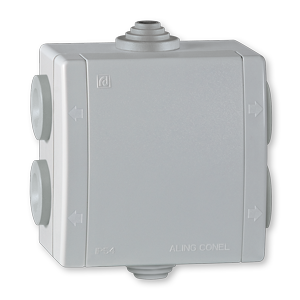 263.1 Kutija razvodna POWER 500V 80x80 IP54 sa 6 uvoda, siva