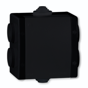 263.E Kutija razvodna POWER 500V 80x80 IP54 sa 6 uvoda, crna