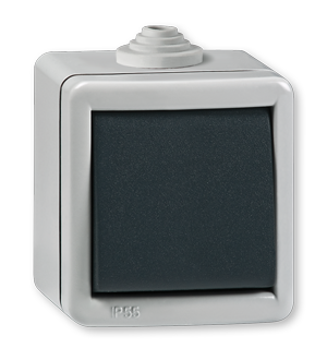 281.1A Sklopka jednopolna ARMOR 10A 250V~ IP55, sivo /antracit