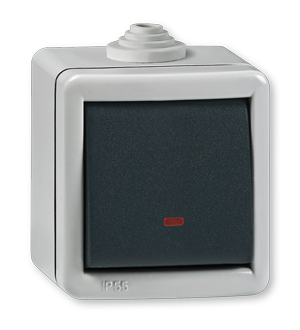 2841.1A Sklopka ukrsna ARMOR sa indik. 10A 250V~ IP55, sivo /ant