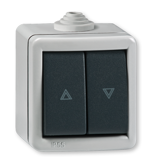 287.1A Taster sklopka za roletne ARMOR 10A 250V~ IP55, sivo /an