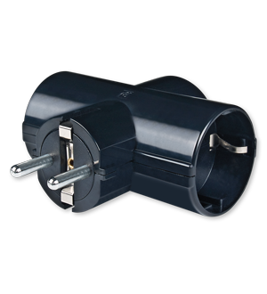320.13 T adapter sa 3 priključnice 16A 250V~, crni