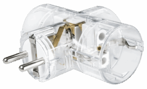 320.T T adapter sa 3 priključnice 16A 250V~, transparentni
