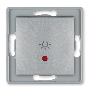 6009I.S Mehan. taster svetlo PRESTIGE sa ind. 10A 250V~, metalik sreb.