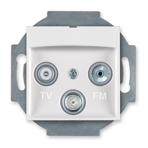 6012P.0 Mehanizam ant. priklj. PRESTIGE TV/FM - prolazna, beli b