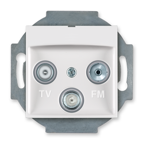 6012S.0 Mehanizam ant. priklj. PRESTIGE TV/FM/SAT - završna, bel