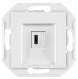 60166.0 Mehanizam USB C punjača PRESTIGE 3A 5V=, beli