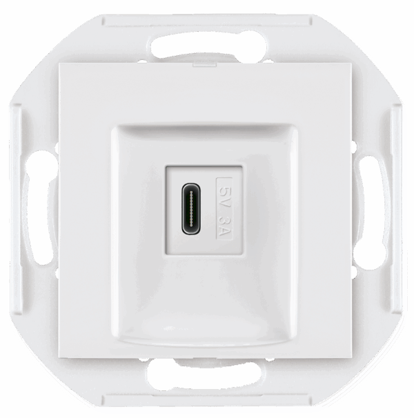 60166.0 Mehanizam USB C punjača PRESTIGE 3A 5V=, beli