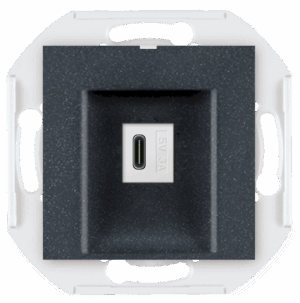 60166.2 Mehanizam USB C punjača PRESTIGE 3A 5V=, sivo-grafit