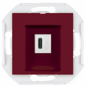 60166.3 Mehanizam USB C punjača PRESTIGE 3A 5V=, bordo