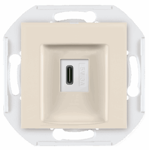 60166.9 Mehanizam USB C punjača PRESTIGE 3A 5V=, krem