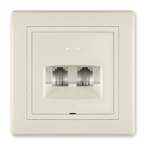611.99 Priključnica telefonska PRESTIGE 2xRJ12 6/2, krem b/m
