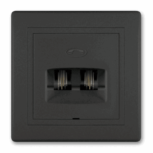 611.E1E1 Priključnica telefonska PRESTIGE 2xRJ12 6/2, crna soft