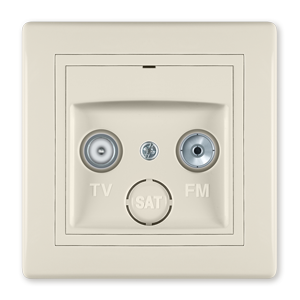 612P.999 Priključnica antenska PRESTIGE TV/FM - prolazna, krem