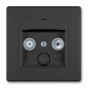 612P.E1E1 Priključnica antenska PRESTIGE TV/FM - prolazna, crna soft