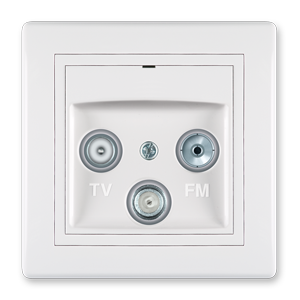 612S.000 Priključnica antenska PRESTIGE TV/FM/SAT - završna, bela