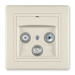 612S.999 Priključnica antenska PRESTIGE TV/FM/SAT - završna, krem