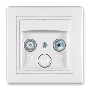 612Z.000 Priključnica antenska PRESTIGE TV/FM - završna, bela