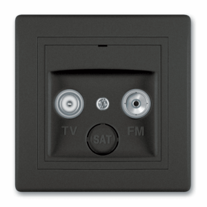 612Z.E1E1 Priključnica antenska PRESTIGE TV/FM - završna, crna soft