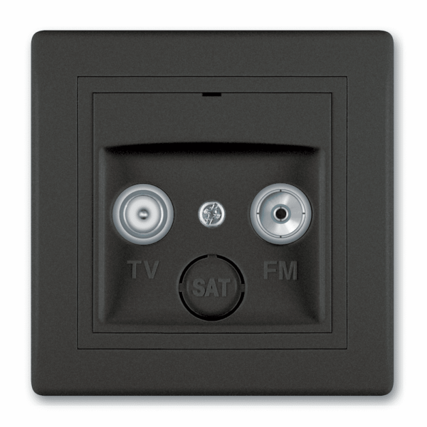 612Z.E1E1 Priključnica antenska PRESTIGE TV/FM - završna, crna soft