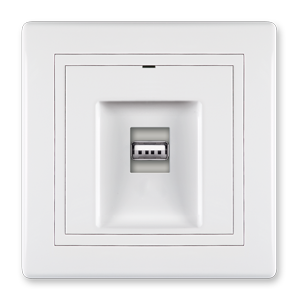6162.000 Priključnica PRESTIGE USB/USB female Keystone, bela