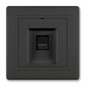 616S.E1E1 Priklj. komunikacijska PRESTIGE 1xRJ45 Cat 6A FTP, crna soft
