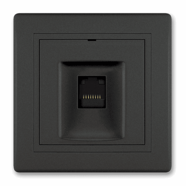 616S.E1E1 Priklj. komunikacijska PRESTIGE 1xRJ45 Cat 6A FTP, crna soft