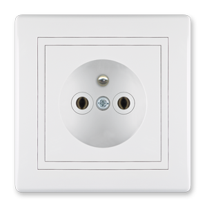 635.00 Priključnica dvopolna PRESTIGE NF standard, bela b/m