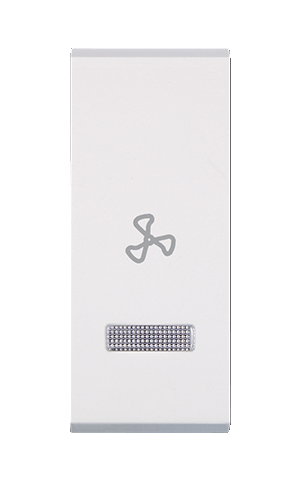 65425.0 Taster MODE 1M sa oznakom ventilatora i indikacijom, beli