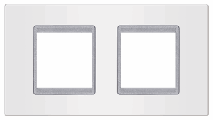 70122.0S Maska 2X2M horizontalna EXP BASIC, bela sa silver nosačem