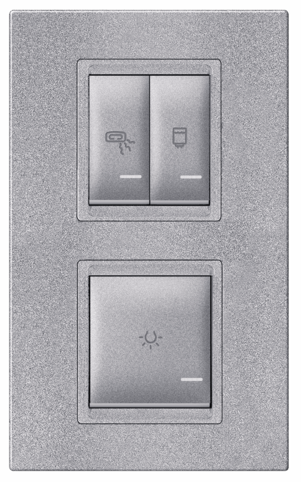 72323.SS Set skl.i za kupatilo 3x16AX 250V~ vert. univerz. EXP, silver