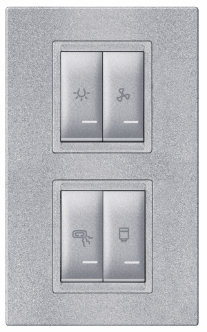 72324.SS Set sklopki za kupatilo 4x16AX 250V~ vert. univ.. EXP, silver