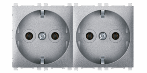 74112.S Sklop 2 priklj. dvop. EXP 2x2M - premošteno, silver