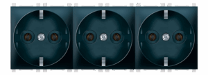 74113.E1 Sklop 3 priklj. dvop. EXP 3x2M - premošteno, crna soft