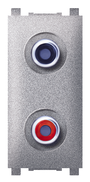 74281.S Priključnica audio EXP RCA dvostruka 1M, silver