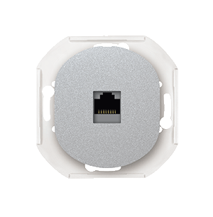 E616.S Priključnica komunik. bez maske EON 1xRJ45 Cat 6A UTP, silver