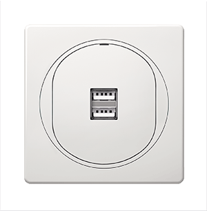 E6161.00 USB punjač EON 2xUSB A 2,1A 5V=, beli