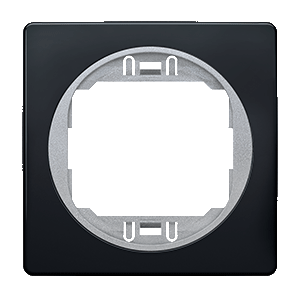 E6801.E1S Maska jednostruka EON 80x80, crna soft sa silver nosačem