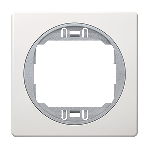 E6801.K2S Maska jednostruka EON 80x80, bela soft sa silver nosačem